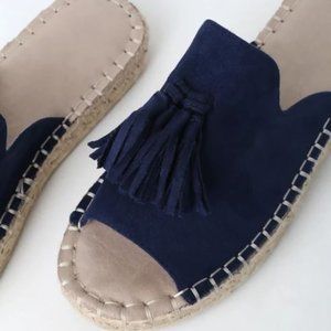 Brandilyn Navy Suede Espadrille Slides